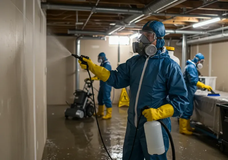 Basement Sanitization and Antimicrobial Treatment process in Center, TX